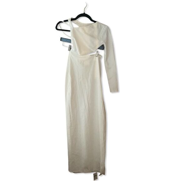Michael Costello x Revolve Marianna gown maxi dress white cut out high slit XXS - Picture 7 of 11